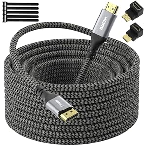 4K DisplayPort to HDMI Cable – 20FT, High Speed Active, Supports 4K@60Hz, 2K@120Hz, 1080P for HDTV, Monitor, Projector