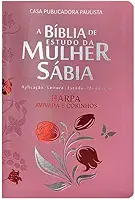 Bíblia da mulher sábia full color c/ harpa - Tulipa rosa