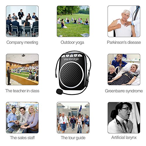 Winbridge Wb001 Portable Voice Amplifier With Headset Microphone Personal Speaker Mic Rechargeable Ultralight For Teachers, Elderly, Tour Guides, Coaches, Presentations, Teacher #TOP6