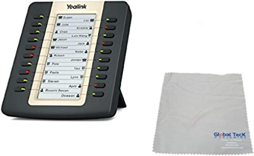 Global Teck Bundle of Yealink EXP20 Expansion Module for SIP-T27G, T27P and SIP-T29G and Microfiber Cloth