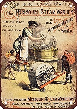 1883 Missouri Steam Clothes Washer Vintage Look Reproduction Metal Tin Sign 12X18 Inches