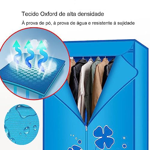 Secador de Roupas EléTrico de 2 Camadas com Temporizador de 0 a 180 Minutos -7 BotõEs AjustáVeis-Tub