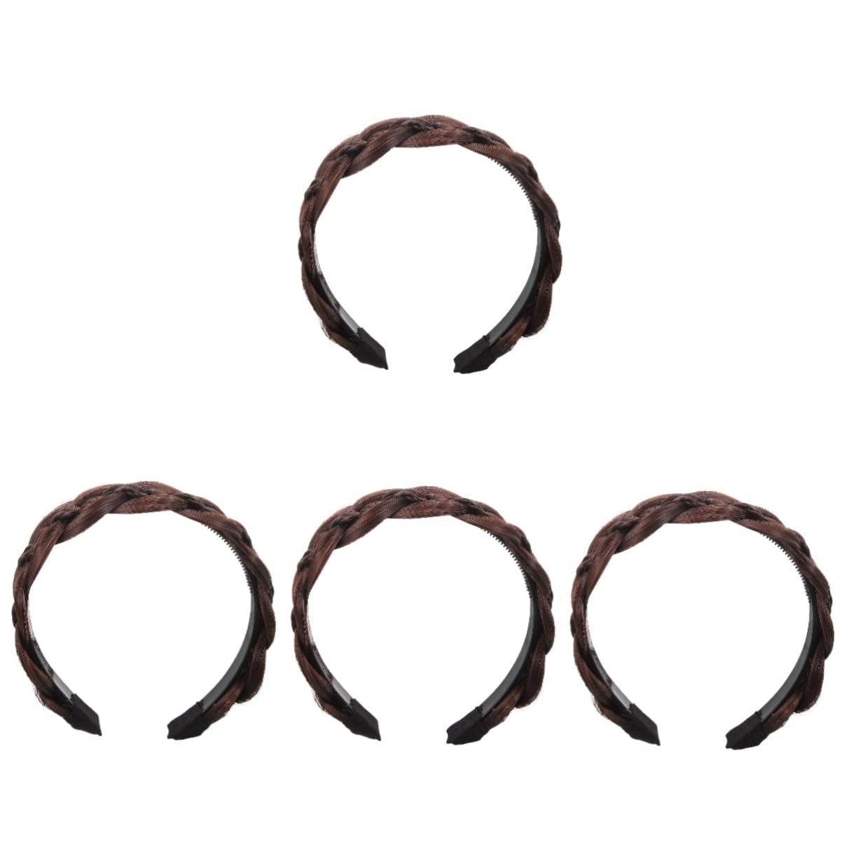 LIFKOME 4pezzi Cerchietto Intrecciato Antiscivolo Per Donne Fascia Sintetico Con Design Naturale Comoda e Leggera Per Tutti Tipi Di Acconciature Profondità