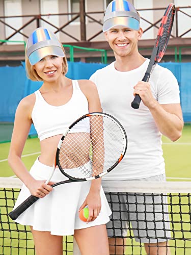 10 Pack Sun Visor Hats Plastic Clear Cap Uv Protection Sunhat Adjustable Sport Beach Headwear For Women Men Sports Outdoor Activities (White) #TOP5