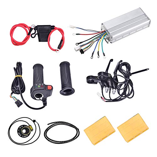 Fineshine 26" Front/Rear Wheel Electric Bicycle Wheel Kit 48V 1000W E-Bike Conversion Kit, Cycling Hub Motor with Intelligent Controller and PAS System for Road Bike (Front Wheel)