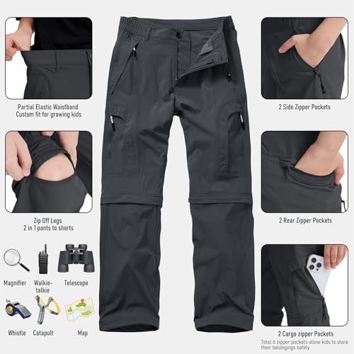 Image of Kids Boys Snow Pants,Youth Outdoor Hiking Fleece Lined Soft Shell Ski Windproof Camping Insulated Pants