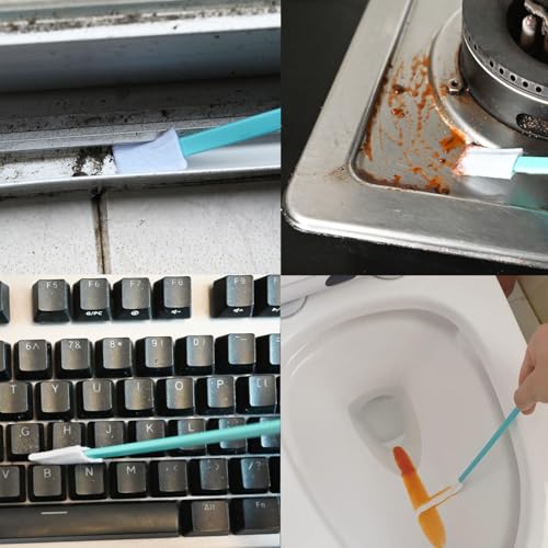 Image of 30PCS Disposable Crevice Cleaning Brush kit, Disposable Toilet Brush, Disposable Window Sill Cleaning, Keyboard Cleaning, Car Air Conditioner Cleaning (Color Mixing)