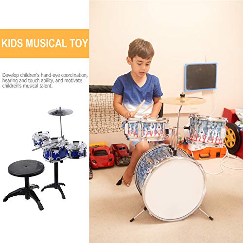 Speelgoed Drumstel 1 Set Kids Drum Kit Mini Drum Kit Speelgoed Voor Kinderen Draagbare Praktische Drum Kit Met Stoel… - Image 5
