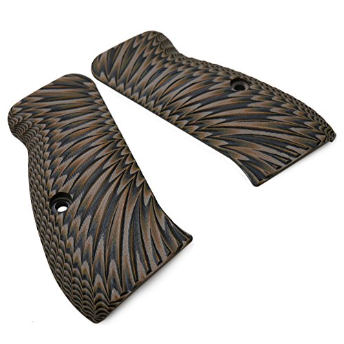 Cool Hand CZ 75 Compact G10 Grips, Sunburst Texture, Brand Coyote Color - Thumbnail 2