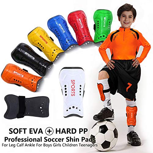 Youth Soccer Shin Guards For Kids Child Calf Protective Gear Soccer Equipment Soccer Shin Pads Calf Sleeves Protection For Boys Girls Kids Youth Toddler Children Teenagers Adult (Red, M 3'10 - 4'7) - Thumbnail 7