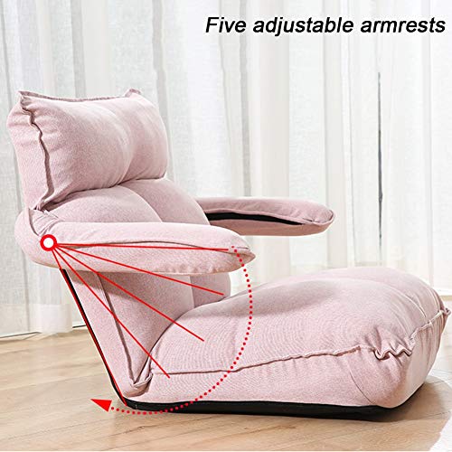 LSTSGAG Floor Chair Floor chair,Folding Padded Gaming Chair 5 gears Adjustable Backrest meditation chair with 5 gears Adjustable Armrests for balcony colour, 126x58x25cm, Blue - Image 8