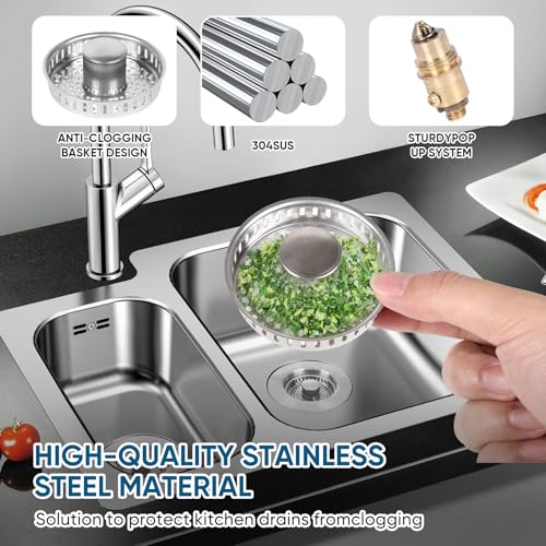 Colador para fregadero de cocina 3 en 1 de acero inoxidable miniatura 3