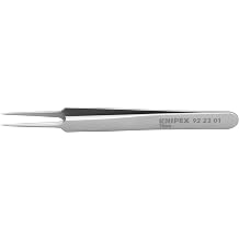 KNIPEX Tools 92 23 01 Titanium Gripping Tweezers-Needle-Point Tips, 4-1/2"