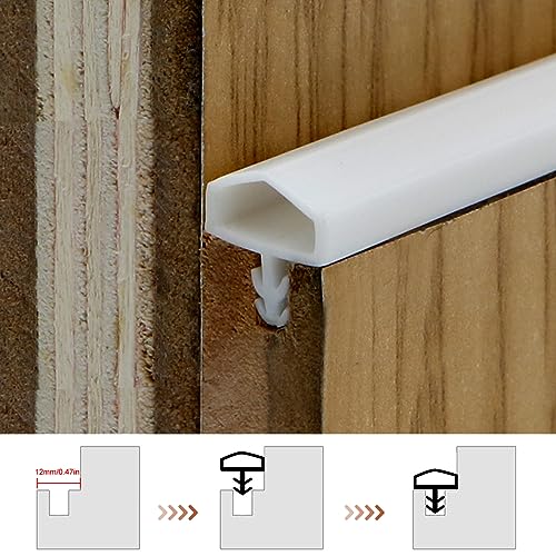 Türdichtung, 5m/10m/30m 12mm Zimmertürdichtung, TPE Gummidichtung Dichtband Zarge, Türanschlagdichtung, Zargendichtung für Türen, Fenste (Weiß, 10M)