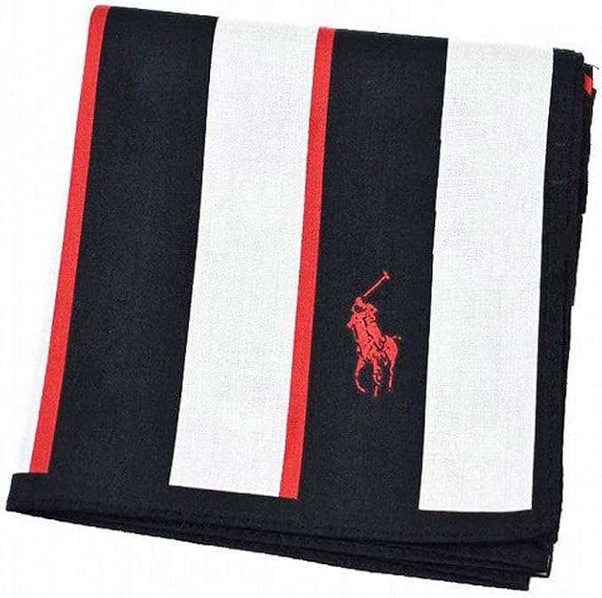 Amazon ラルフローレン Ralph Lauren メンズ ハンカチ ストライプ 黒 ブラック 白 1枚 ハンカチ 通販