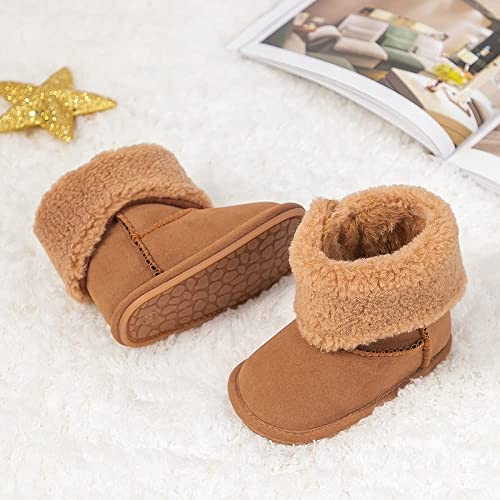 Meckior Baby Girl Boy Boots Toddler Winter Fleece Keep Warm Snow Booties Infant Soft Anti-Slip Sole Newborn First Walkers Ankle Crib Shoes #TOP4