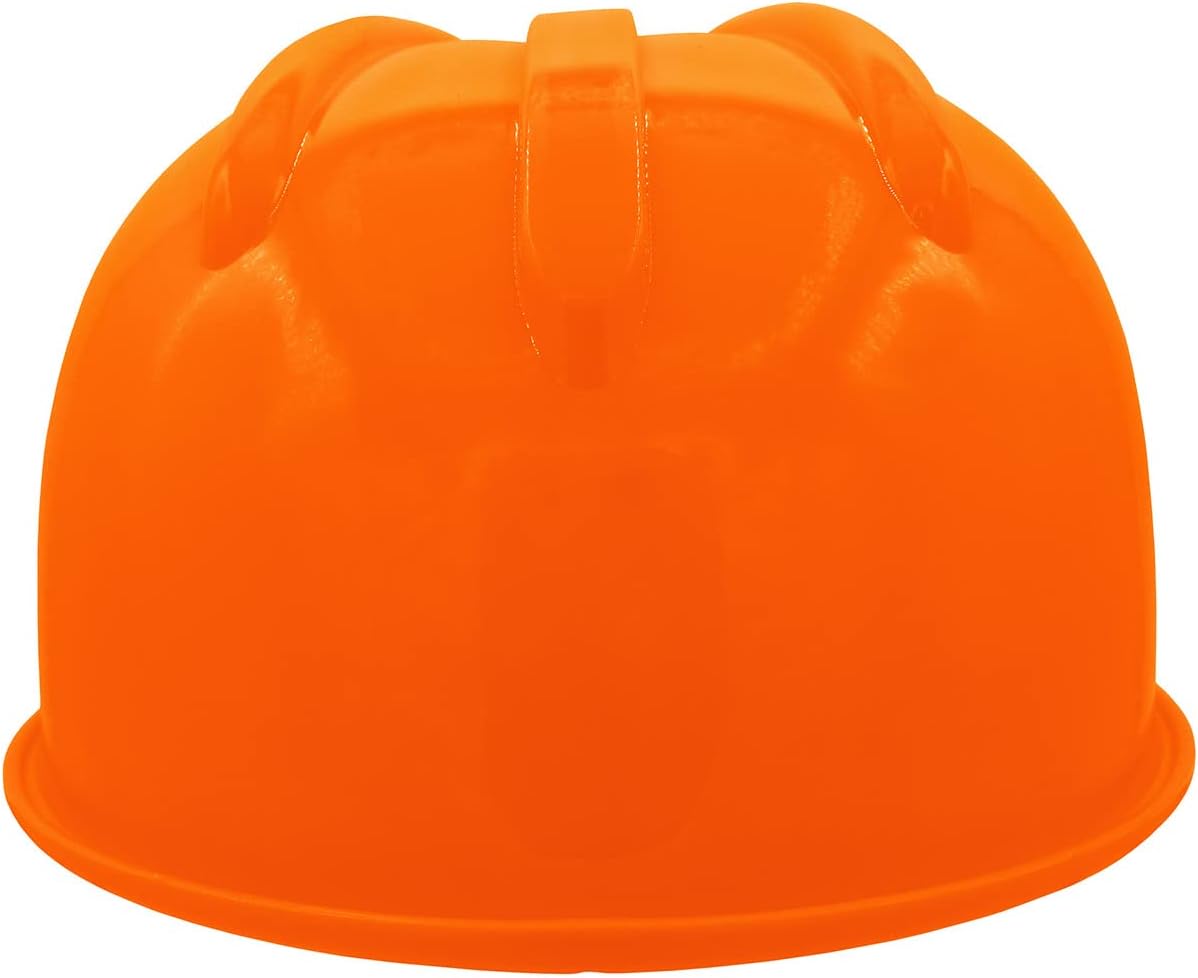 Top view of the orange novelty construction helmet