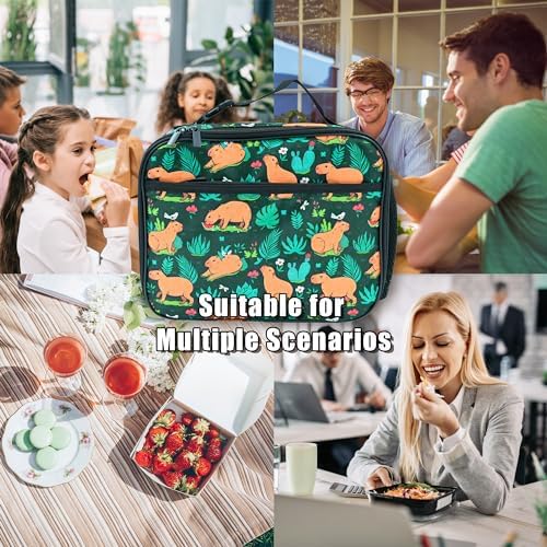 Capybaras Lunch Bag Insulated Reusable Lunch Box Kids Girls Boys Cooler Thermal Tote Bag For Men Women School Work Picnic - Image 6