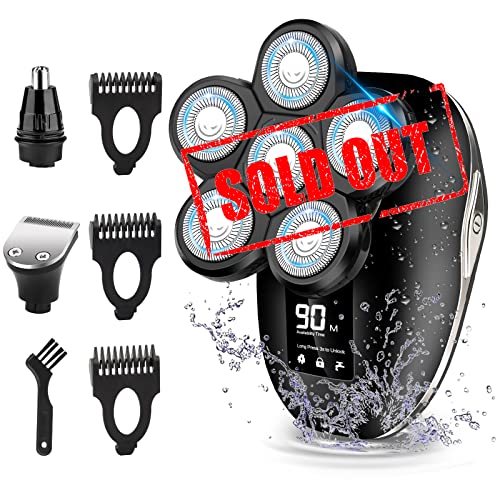 CAILING Head Shaver for Bald Men, 6-in-1 Electric Head Shaver-2022 Silver