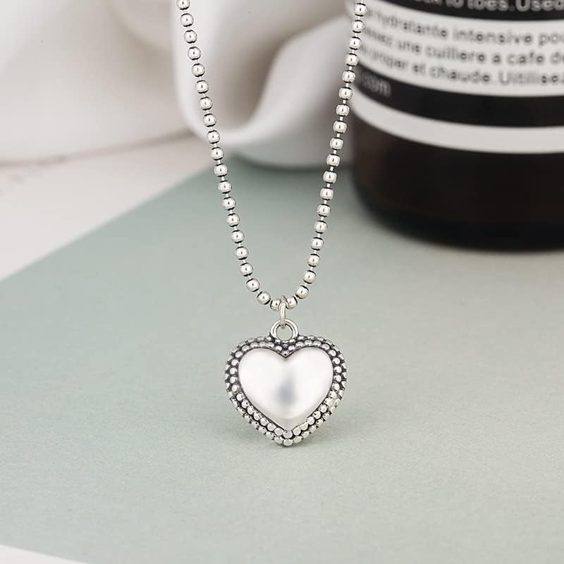 NONNYL S925 Heart Necklace Gift for Women Wife, Womens Pendant Jewelry Wedding Anniversary, Sterling Silver Girlfriend Birthday Gifts for Her, Pendants Necklaces for Christmas Mom Gifts