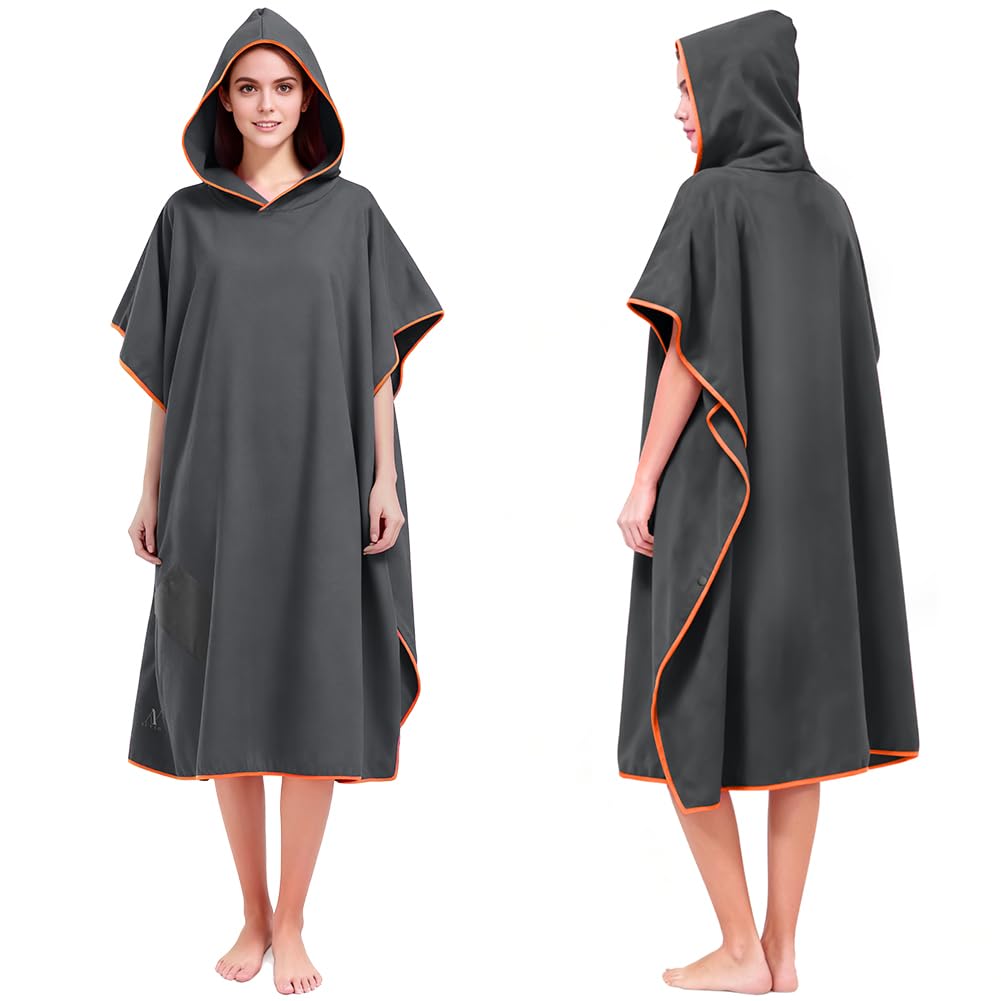 AUYAO Handtuch Poncho Unisex Mikrofaser Surf Saunatücher Bade-Poncho Kapuze Surf-Poncho Morgenmantel Quick Dry Badeponcho Bademantel mit Kapuze Hooded Changing Towels Beach Change Robe Tuch Badetuch
