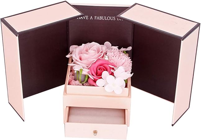 Amazon Boyioung永遠の花リップスティックボックスローズ カーネーションプリザーブドフラワーローズ カーネーションギフトボックス決して枯れたバラ カーネーション上品な不滅の花ギフト バレンタイン誕生日プレゼント クリスマスの結婚記念日に花母の日バラ