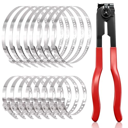 Lot de 17 Collier Soufflet Cardan CV en Acier Inoxydable, 25-50 mm et 50-120 mm, Collier de Serrage Réglables, pour la Plupart des Kits d'outils de Sertissage...