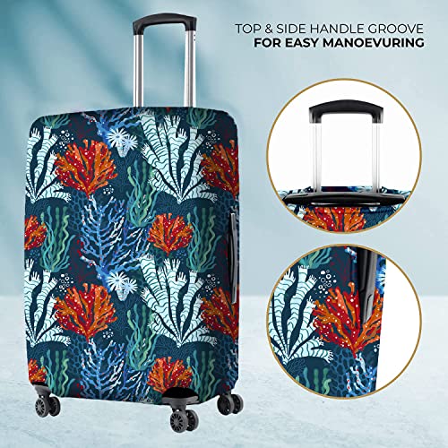 Image of Nasher Miles Polyester 55 (20 Inch) Small Protective Luggage Cover - Coral Design