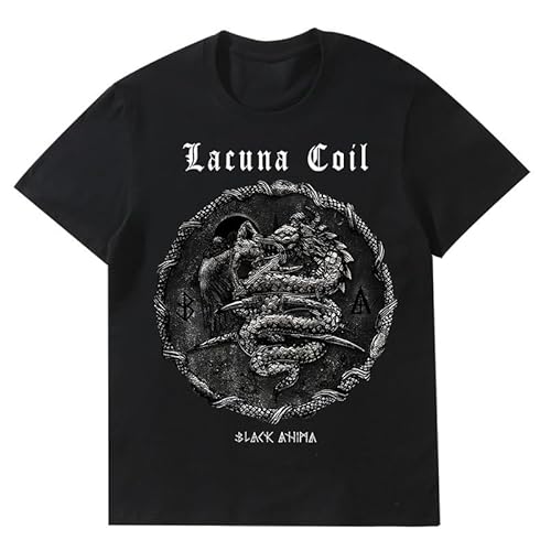 Photo de Hommes t-Shirt Lacuna Coil Coton o-Cou Manches Courtes Chemise Unisexe t-Shirt Noir Trendy Casual Top-M