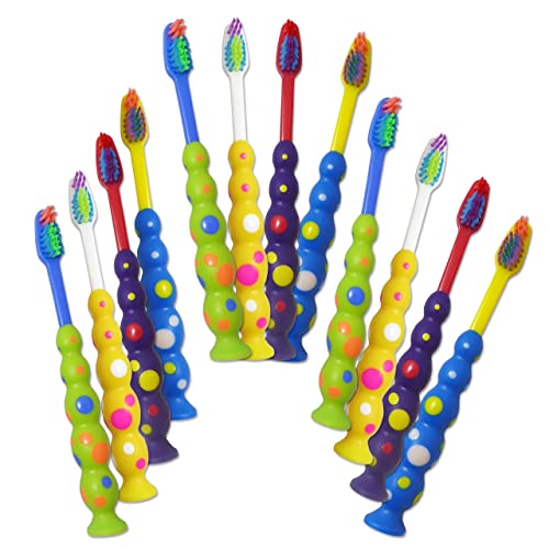 Dental Aesthetics 32 Childrens Toothbrushes ~ Bulk Packs Kids Manual Brushes (Sucker Base)