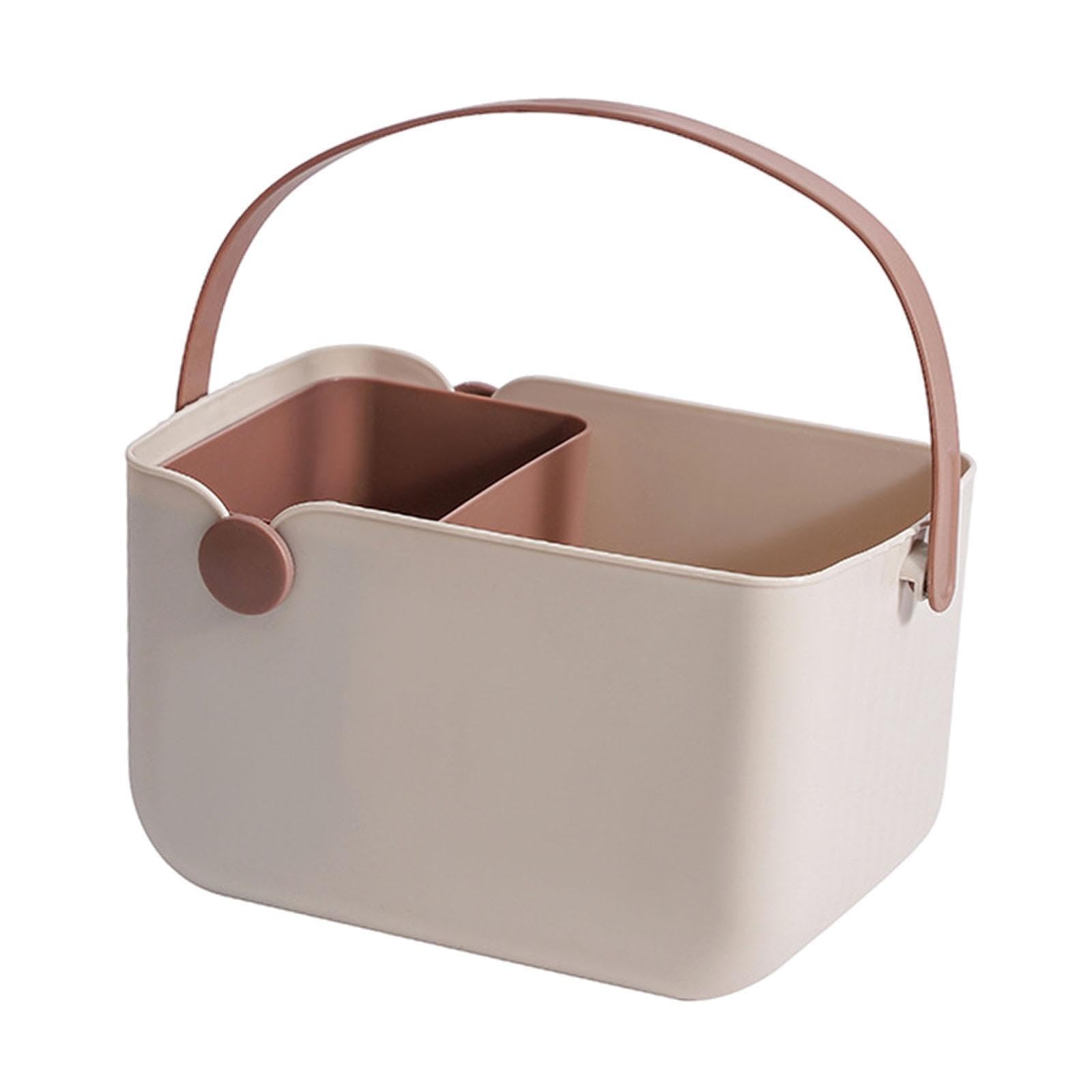 Portable Shower Tote Storage Tote Bin with Handle Pantry Kitchen Cosmetics Organizer Box Supplies Portable Shower Open Basket
