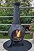 The Blue Rooster Grape Cast Aluminum Chiminea in Charcoal