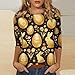 Women's Tops Easter Printed Summer 3/4 Length Sleeve Blouse Vacation Fashion Shirts Dressy Casual 0 Neck T Shirt