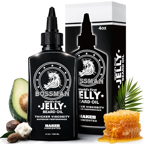Bossman Jelly Beard Oil (4 oz) - Thicker Formula, Texas Made - Unscented