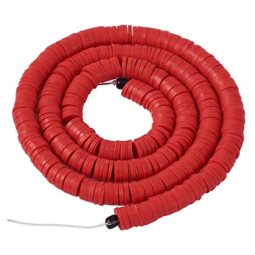 1 filamento redondo redondo de arcilla polimérica cuentas de 6 mm Heishi espaciador de cuentas sueltas 380 ~ 400 unids/hebra para collares, pulseras, pendientes, fabricación de joyas, rojo Cover