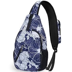 N NEVO RHINO Sling Backpack Multipurpose Crossbody Bag Sling Bag Daypack for Travel Hiking Sports (Impression Flower3)
