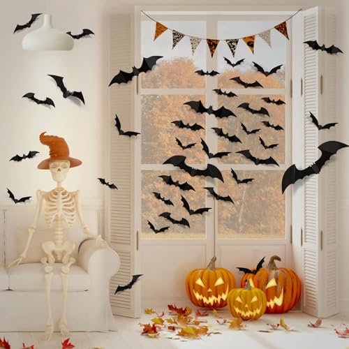 LUDILO 100pcs Bats Halloween Decorations の商品画像 5