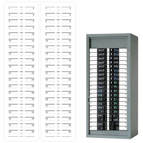 CDXHOME 2 Pack Circuit Breaker Box Labels - 1" 40 Circuits Electrical Panel Directory Stickers, Self-Adhesive Waterproof Vinyl Fuse Box Labels for All Load Centers & Electric Panels