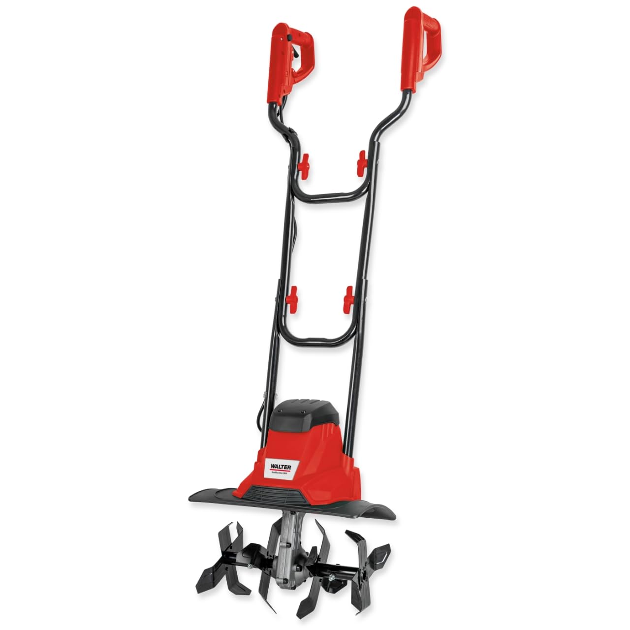 WALTER Gartenfräse 1200 W – Leistungsstarke Elektro-Motorhacke, Ergonomischer Doppelhandgriff, Zwei-Punkt-Sicherheitsschalter, Robuster Stahlrahmen, Ideal zum Ebnen und Graben, Bodenhacke, Bodenfräse