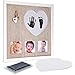 Navaris Kit Cadre à Empreinte Bébé - Cadre Photo Bébé avec Tampon Encreur pour Main Pied - Décoration Enfant Personnalisée - De 0 à 6 mois
