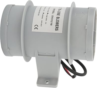 3 Inch Inline Ventilation Fan Blower DC12V High Efficiency Plastic Air Blower for Yacht RV Engine Compartment Bilge