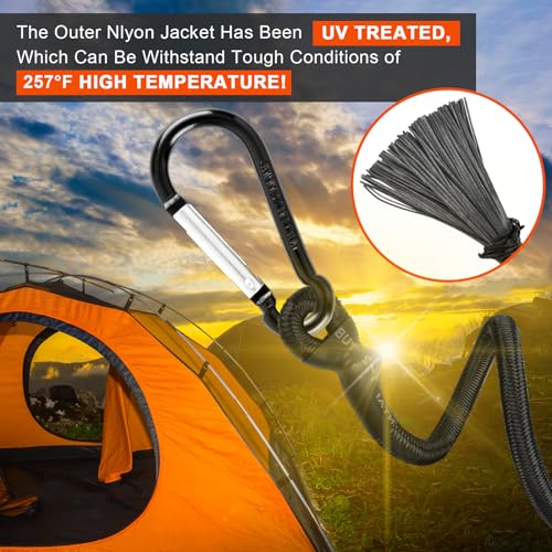 TaoTazon Spanngummi mit Karabiner Haken, 30 cm Expander mit Karabiner, 4 Stück Expander mit Haken, Starker Spanngurte mit Haken, Gummispanner mit Haken