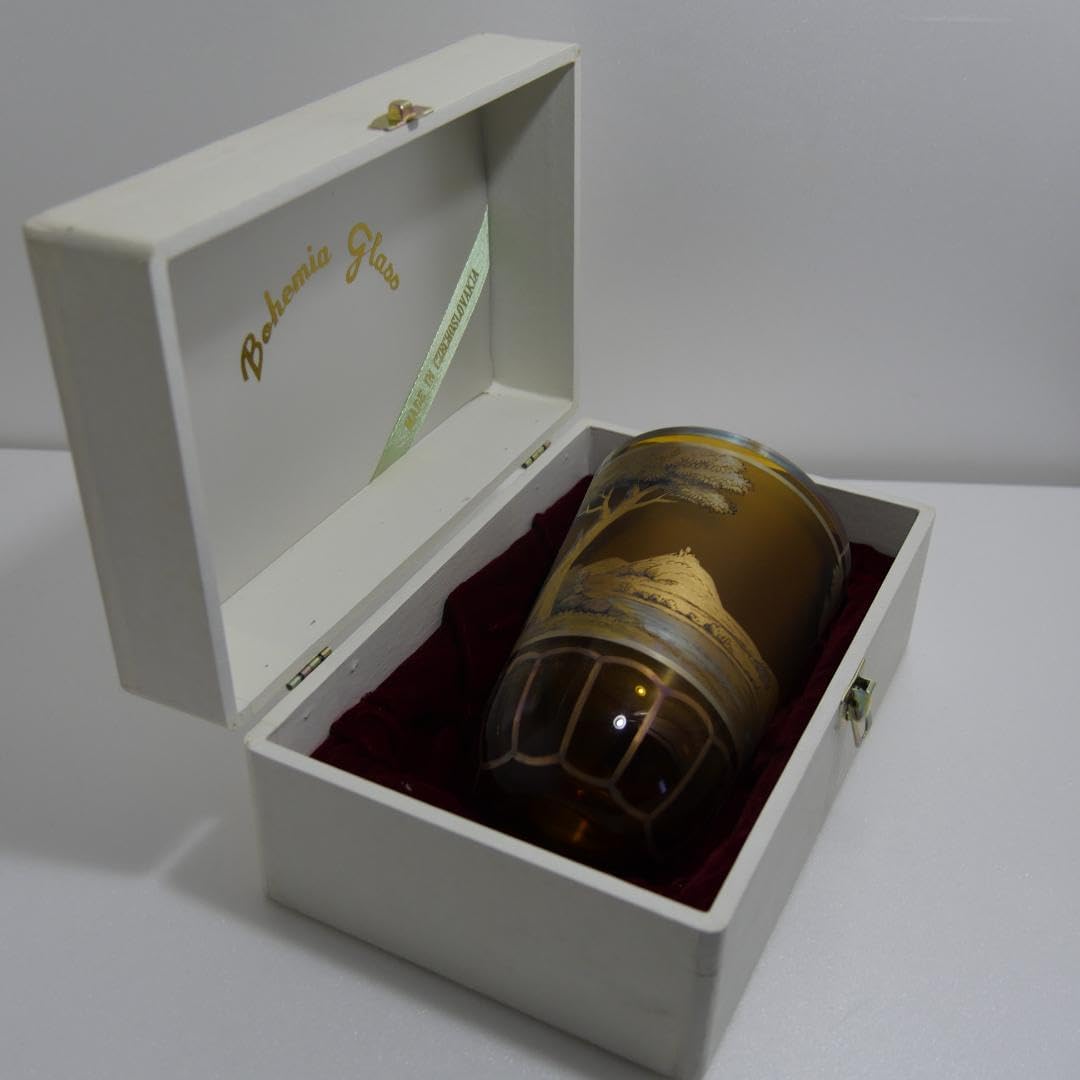 ボヘミアグラス：ペンドロイング オブジェ（花器）