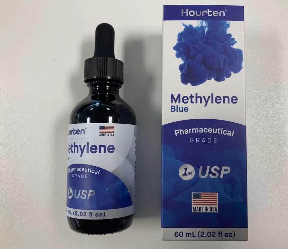 Miniatura 8 de Gotas azul de metileno 1% grado USP fórmula líquida de metileno azul de grado farmacéutico, botella cuentagotas de vidrio ámbar, probado en