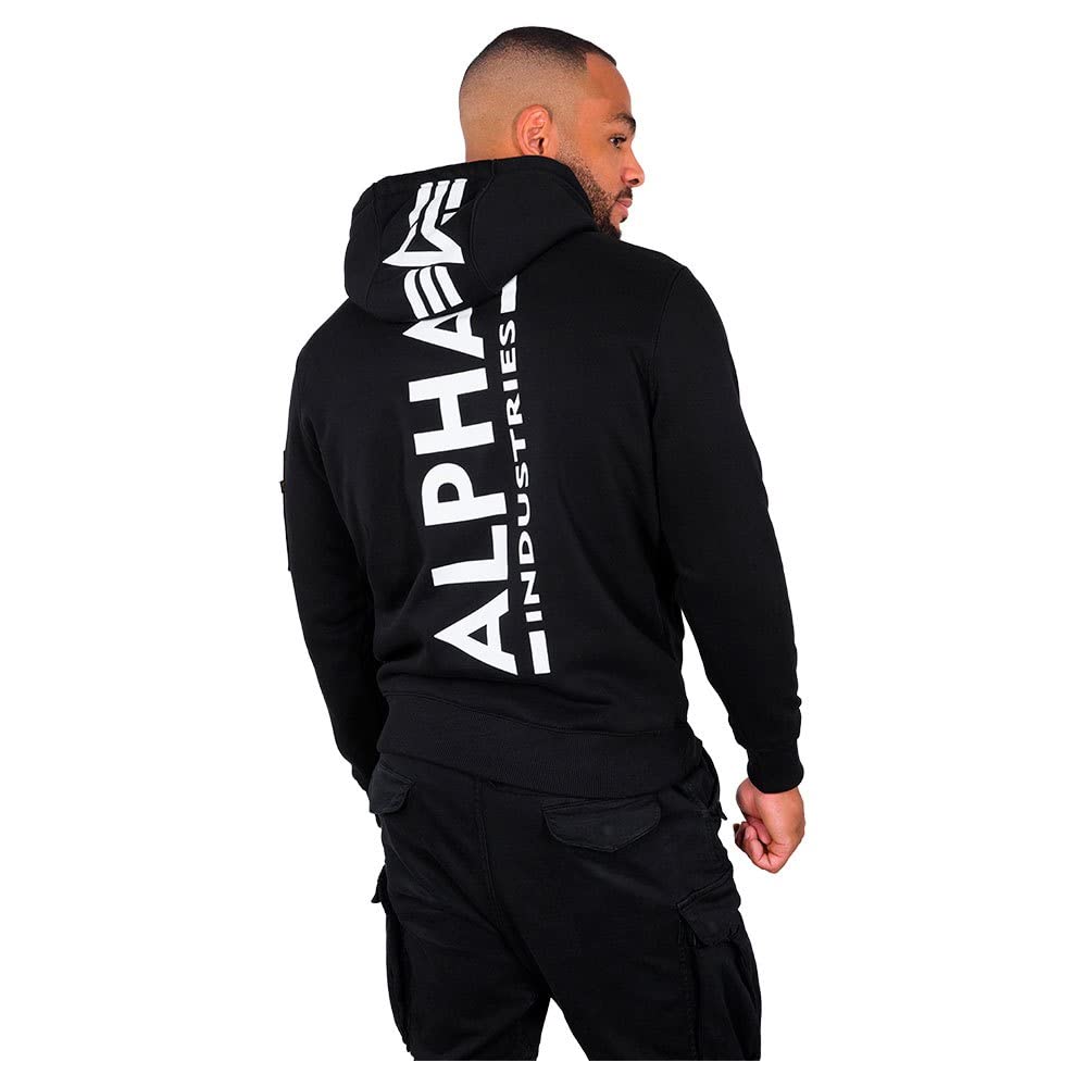 Alpha Industries Back Print Hoodie Vintage Männer Kapuzenpullover weiß Streetwear