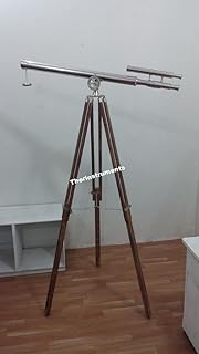 Beautiful Chrome Finish Double Barrel Telescope with Tripod Nautical Decor Rustic Vintage Home Decor Gifts
