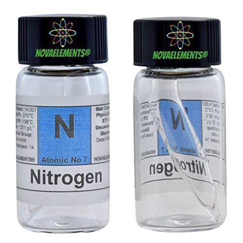 Nitrogen Element 7 N Gas 99% in Mini ampoule and Glass ampoule with Label