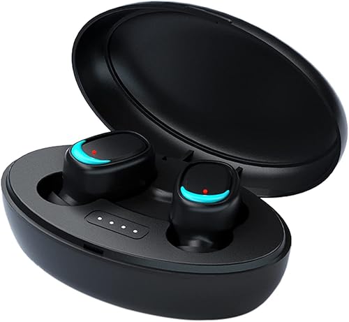 Miniatura 2 de crgrtght Auriculares inalámbricos, auriculares Bluetooth 5.2 con funda de carga, auriculares Bluetooth con micrófonos, control de huellas