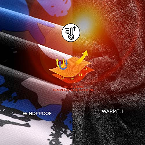 Ohsnmaksl Boy's Waterproof Ski Jacket Warm Winter Snow Coat Kids Fleece Snowboarding Jackets Thick Hooded Windproof Coats21Cfy-Boy-Blue Camo-10-12 #TOP4