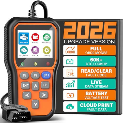 BluSon YM319 OBD2 Scanner Diagnostic Tool with Battery Tester, Check Engine Fault Code Reader with Live Data, Cloud Printing, DTC Lookup, Freeze Frame, Scan Tool for All OBDII Protocol Cars Since 1996